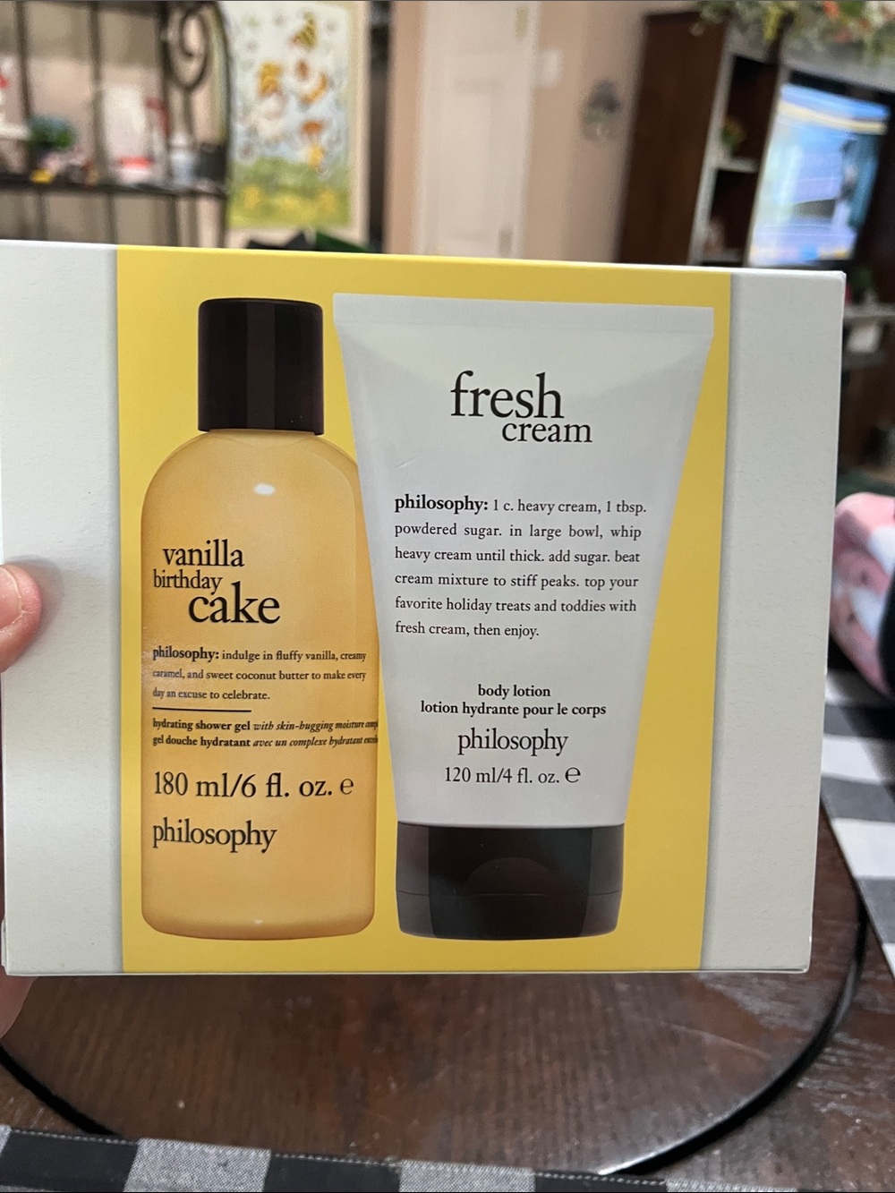 New Philosophy Vanilla Birthday Cake & Fresh Cream Bath Duo - Yellow & White